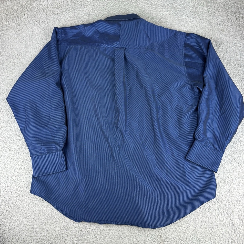 Bugatchi‎ Mens Stripe Button Down Shirt Size Large Dark Blue Purple Buttons - Picture 11 of 12